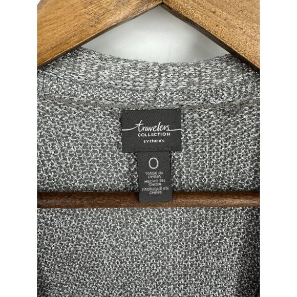 Chico's Travelers Collection Long Sleeve Open Front Fringe Cardigan Size 0 US S - Picture 5 of 10